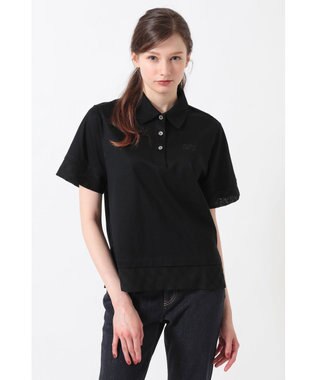 DAKS GIZAコットン レイヤード風天竺プルオーバー ブラック