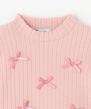 ANY KIDS ふくれジャガードリボンチュニック ピンク