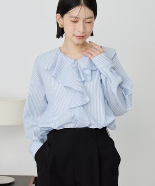 AMERICAN HOLIC 【イージーケア】ラッフルブラウス Stripe