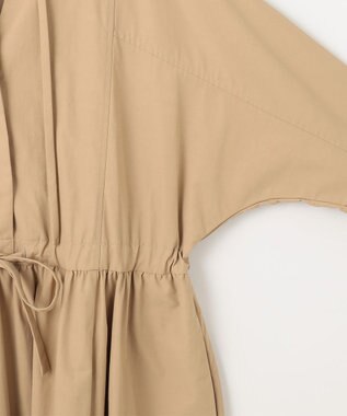 #Newans 【撥水加工/洗濯機可能】ドルマンスリーブドロストワンピース ベージュ