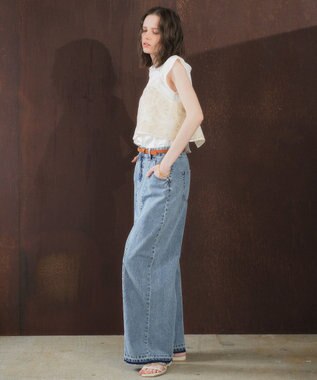 YECCA VECCA 綿麻バギーデニムパンツ Light Indigo