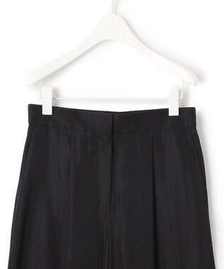 ICB L 【接触冷感・UVケア・速乾・洗える】シルクエステルタフタ ワイドパンツ ブラック系