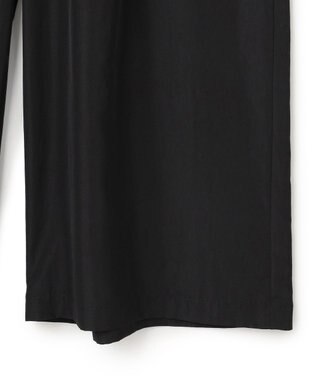 ICB L 【接触冷感・UVケア・速乾・洗える】シルクエステルタフタ ワイドパンツ ブラック系