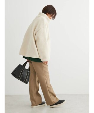 Green Parks スタンドカラーボアブルゾン Ivory