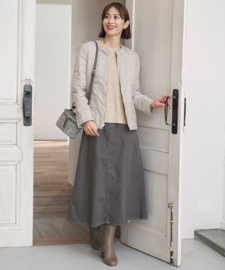 自由区 【洗える】リバーシブルライトダウン ジャケット グレージュ