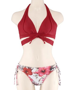 San-ai Resort（三愛水着楽園） ナチュラルだけどしっかり盛れる【ナチュラルアップブラ】　ノンワイヤービキニ　9M　【San-ai Resort（サンアイリゾート）】 レッド