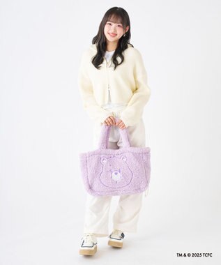 MOONBAT Care Bears(ケアベア) ボアバッグ B4サイズ 手洗い可能 ファイファー ライトパープル