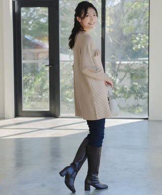 Tiaclasse 【裏起毛・洗える】マシュマロタッチデニムパンツ ネイビー