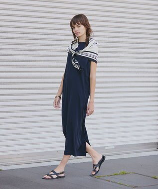 uncrave クールタッチツイル ノースリーブワンピース ダークネイビー