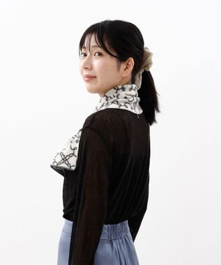 AURORA 【 LANVIN COLLECTION（ランバン コレクション） 】カシミヤ100%ニットキャンディーマフラー(WASH) ミディアムグレー