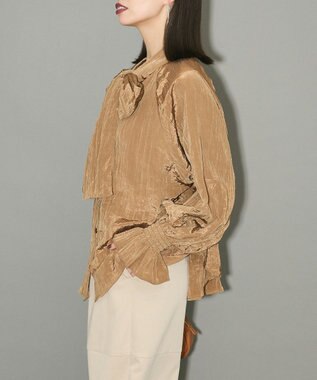 Green Parks ボウタイリボンブラウス Brown