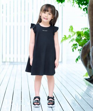 ANY KIDS ひんやりクール カットソーワンピース ブラック