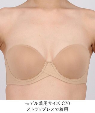 WACOAL ブラジャー ストラップレス サイズや体型特徴に合わせた設計 アウターにひびきにくい メッシュ素材(カップ肌側) レディース BXC610 /ワコール カラシ