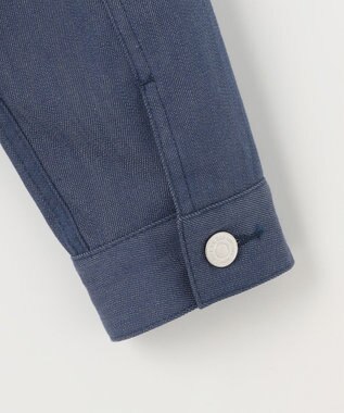 J.PRESS LADIES 【洗える】セルロースシャンブレー ノーカラー デニム ジャケット ブルー系