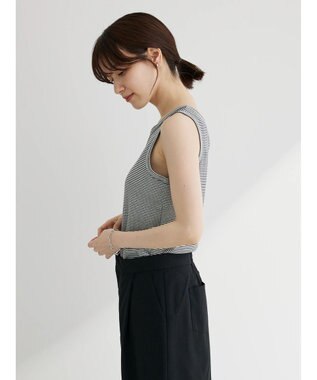 Green Parks ボーダーリブタンクトップ Off White