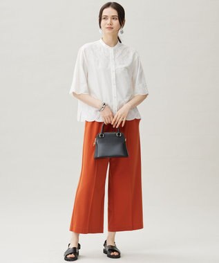 自由区 【カタログ掲載・接触冷感・洗える】エンブロイダリーローンシャツ ブラウス オフ