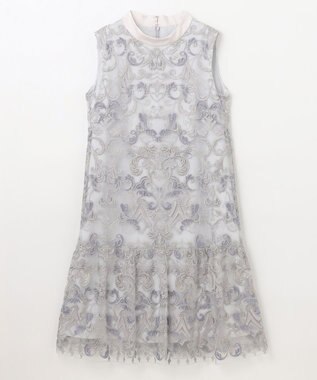 GRACE CONTINENTAL ラメオーナメントミニドレス グレー