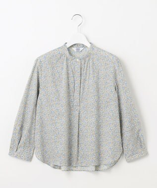 J.PRESS LADIES 【洗える】Liberty バンドカラー プルオーバー ブラウス グリーン系