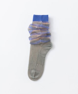 TRICOTE ボーダー柄 シアールーズソックス 32BLUE