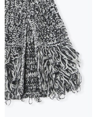 Te chichi ループ編みポンチョ グレー