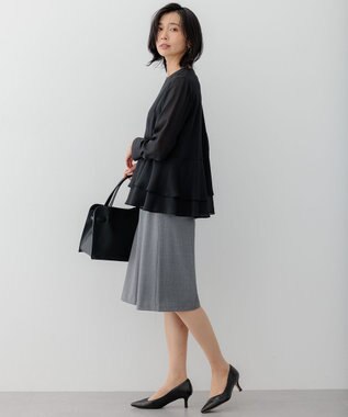 23区 S 【洗える】テプラマットシフォン ブラウス ブラック系