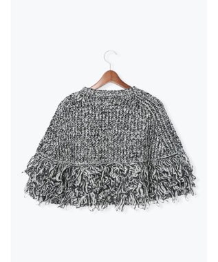 Te chichi ループ編みポンチョ グレー