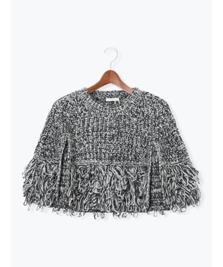 Te chichi ループ編みポンチョ グレー