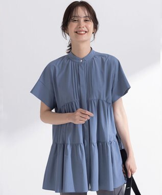 組曲 S スーパーライトストレッチティアード ブラウス