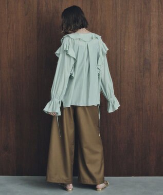 YECCA VECCA ラッフルリボンロングブラウス Light Green