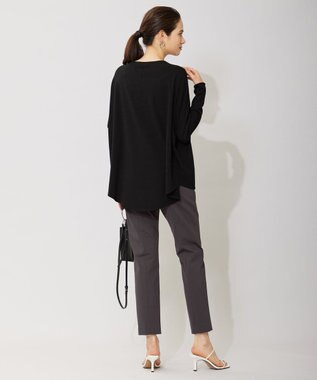 ICB L 【セットアップ対応・洗える】コットンコンプレッシャー テーパードパンツ ミディアムグレー系