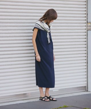 uncrave クールタッチツイル ノースリーブワンピース ダークネイビー
