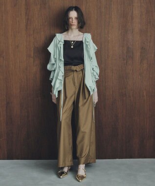YECCA VECCA ラッフルリボンロングブラウス Light Green