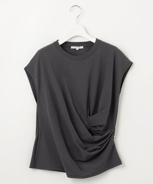 23区 【SLOW/一部店舗限定】MVSコットン カシュクールデザイン Tシャツ グレー系