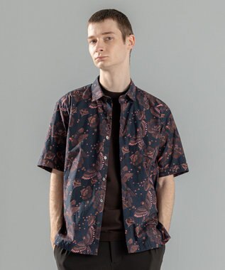 JOSEPH HOMME 新柄【洗える】メキシカントロピカルプリント　半袖レギュラーカラーシャツ ダークブラウン系5