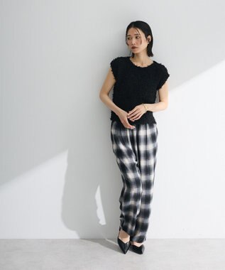 Green Parks 柄イージーパンツⅤ（テーパード） Black