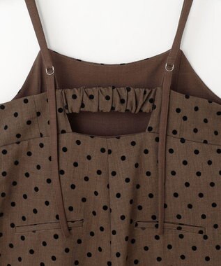 Feroux ドットフロッキー ロンパース ダークブラウン系1