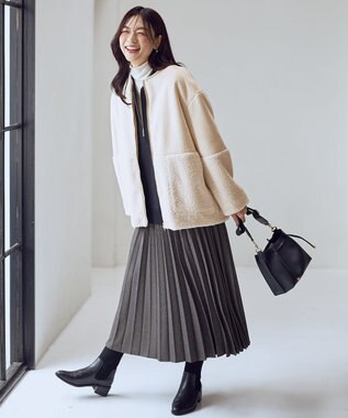 ANY L スエードボアコンビブルゾン エクリュ