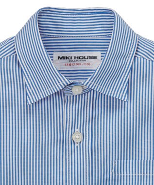 MIKI HOUSE HOT BISCUITS 【110-130cm】ブロード素材の長袖シャツ 紺