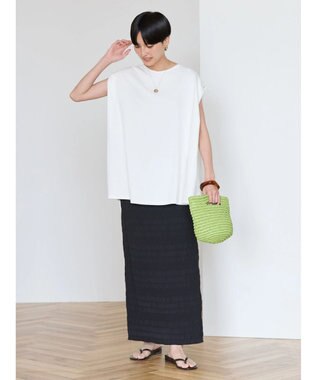 AMERICAN HOLIC 接触冷感フレンチスリーブカットチュニック Off White