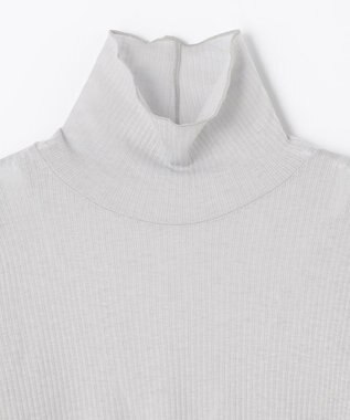 ANY L ウール混リブタートルネックカットソー グレー