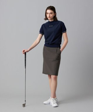 23区GOLF 【23Fondation/WOMEN】レイヤード風 コンビモックネック ネイビー系