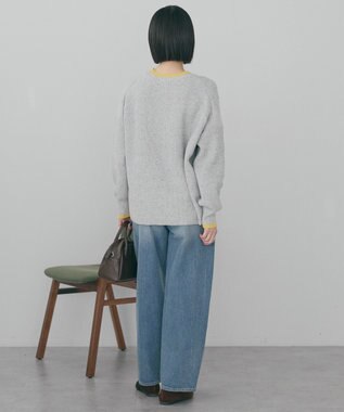 AMERICAN HOLIC 【WEB限定】配色ラインニットプルオーバー Oatmeal