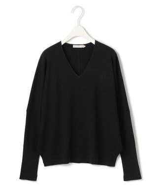 ICB 【洗える】 クロスコンビ Vネックプルオーバー ブラック系