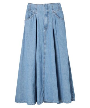 Green Parks ・ＳＵＧＡＲ　ＳＰＯＯＮ　コルセット風フレアスカート Light Indigo