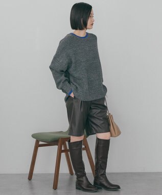 AMERICAN HOLIC 【WEB限定】配色ラインニットプルオーバー Light Gray Mixture