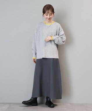 AMERICAN HOLIC 【WEB限定】配色ラインニットプルオーバー Oatmeal