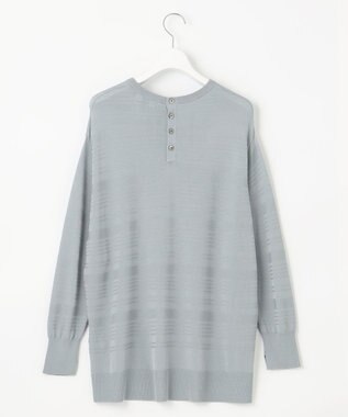 J.PRESS LADIES 【WEB限定カラーあり・洗える】SILKY RAYON STRETCH ボーダー ニット ダルブルー系