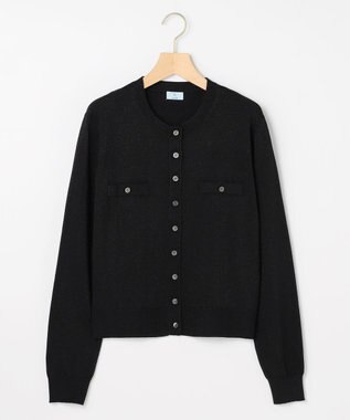 ラメ入りブラックカーディガン・アンサンブル ラメ／アンサンブル可】ニットカーディガン（カーディガン