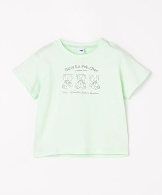ANY KIDS 【一部店舗/WEB限定】【綿100%】プリント 半袖Tシャツ ミント×クマ