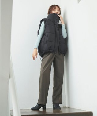 Feroux スタンドネック中綿 ベスト ブラック系